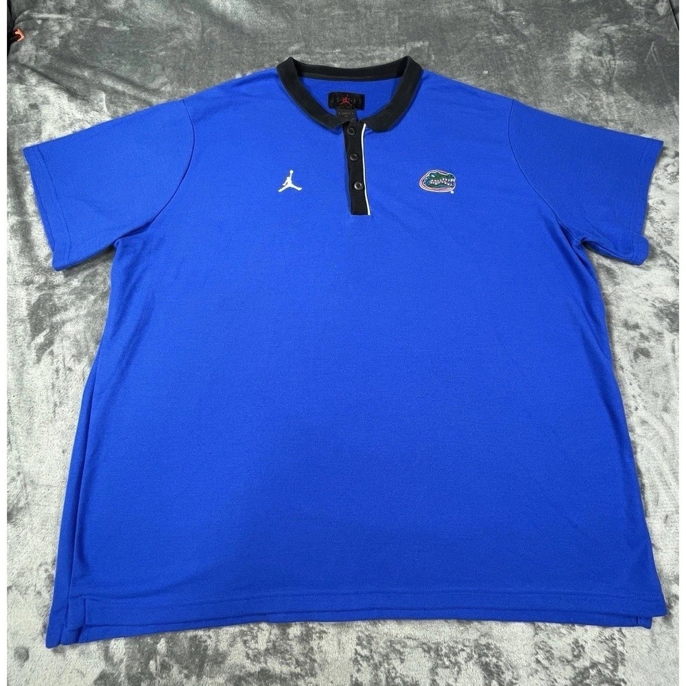 Nike Jordan Florida Gators Polo Shirt Mens 4XL Blue Dri Fit NCAA Logo Embroidery